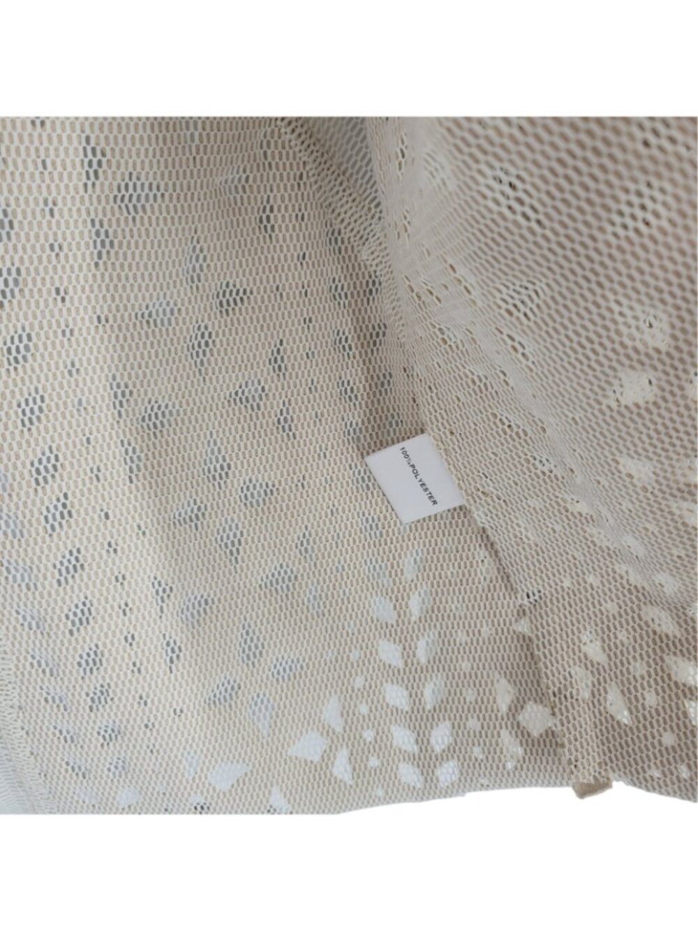 Alberto Makali M Laser Cut Jacket Beige Mesh Geometric Open Front Artsy y2k - Picture 3 of 5